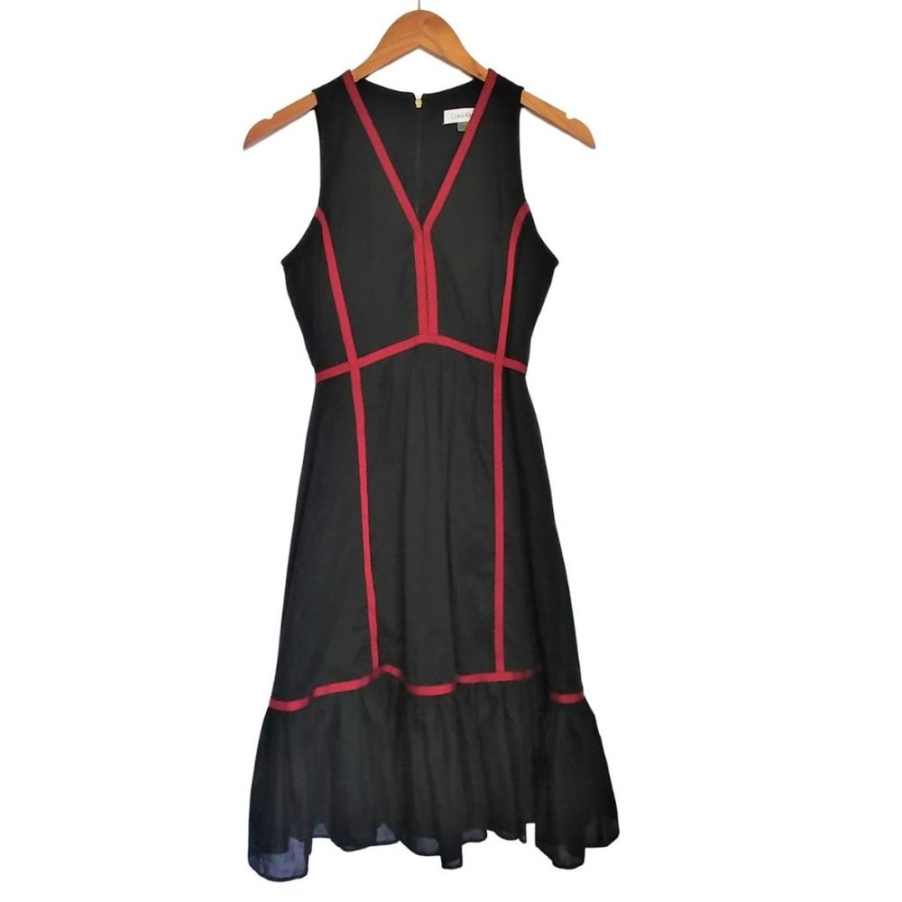 Black Sleeveless Calvin Klein Summer Dress - Size 6 - Cottagecore - Prairie